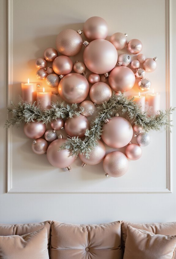 blush pink ornament wall decor