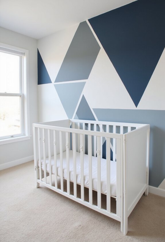 calming modern geometric accent wall