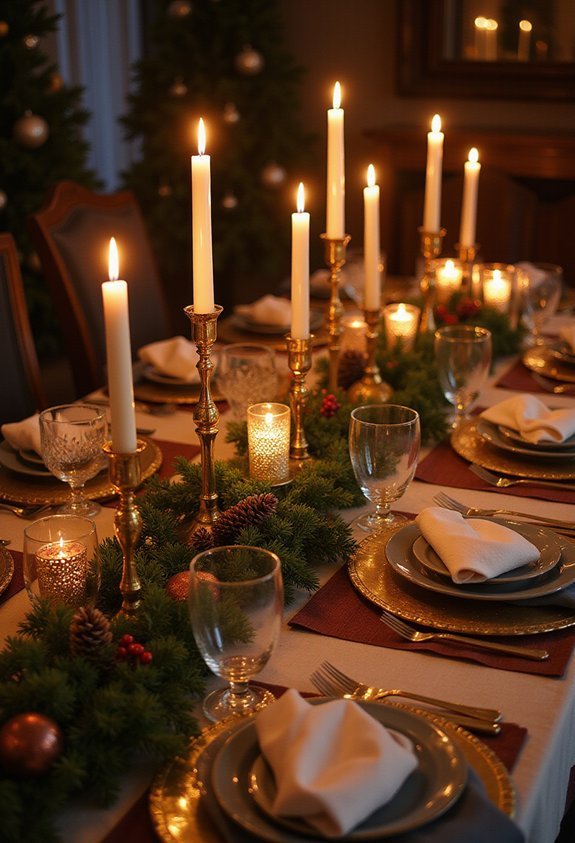 candlelit metallic festive unscented ambiance