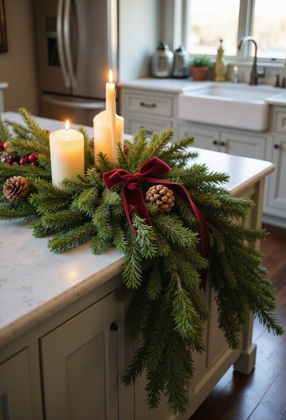 cozy cabin evergreen holiday decor