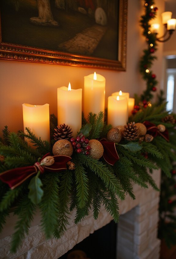 cozy holiday mantelpiece decor statement