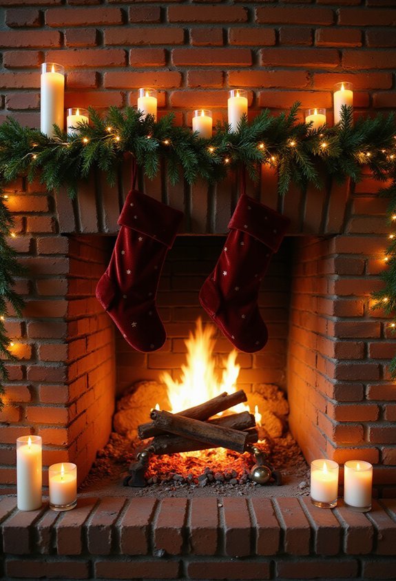 cozy sparkling battery powered fireplace decor