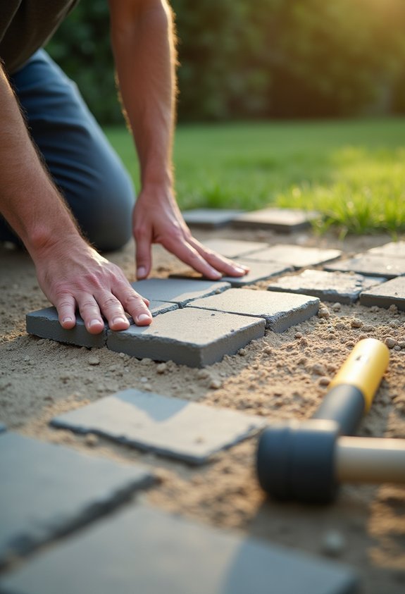 diy friendly concrete paver installation