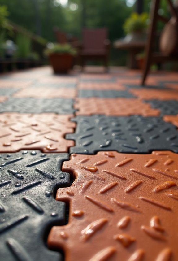 durable versatile impact absorbent rubber patio tiles