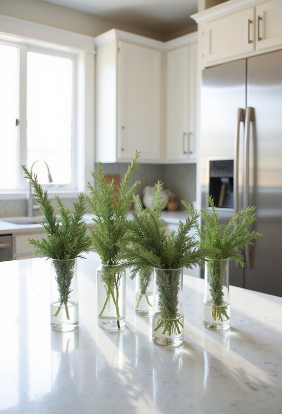 effortless festive kitchen greenery display