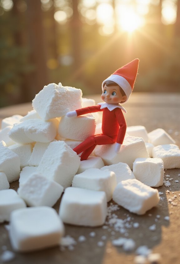 elf plunges into marshmallow wonderland