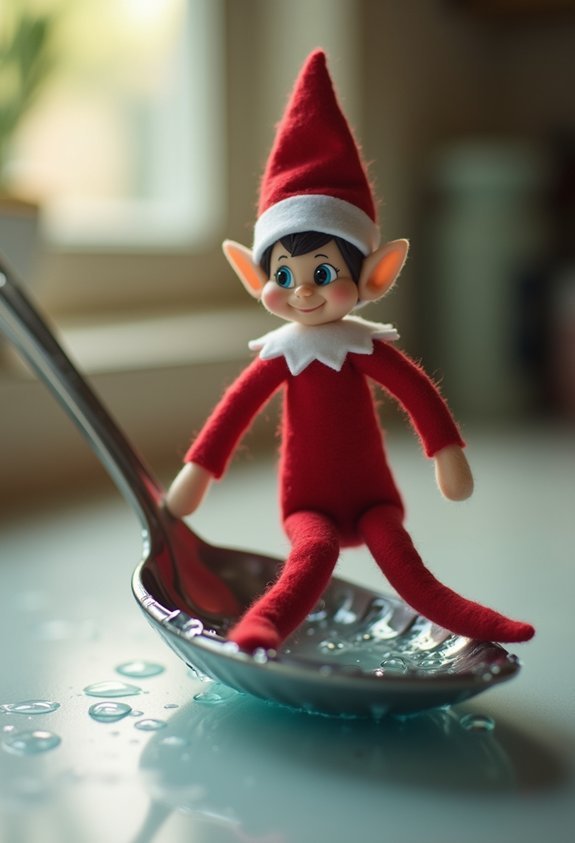 elf spoon surfboard wipeout hilarity
