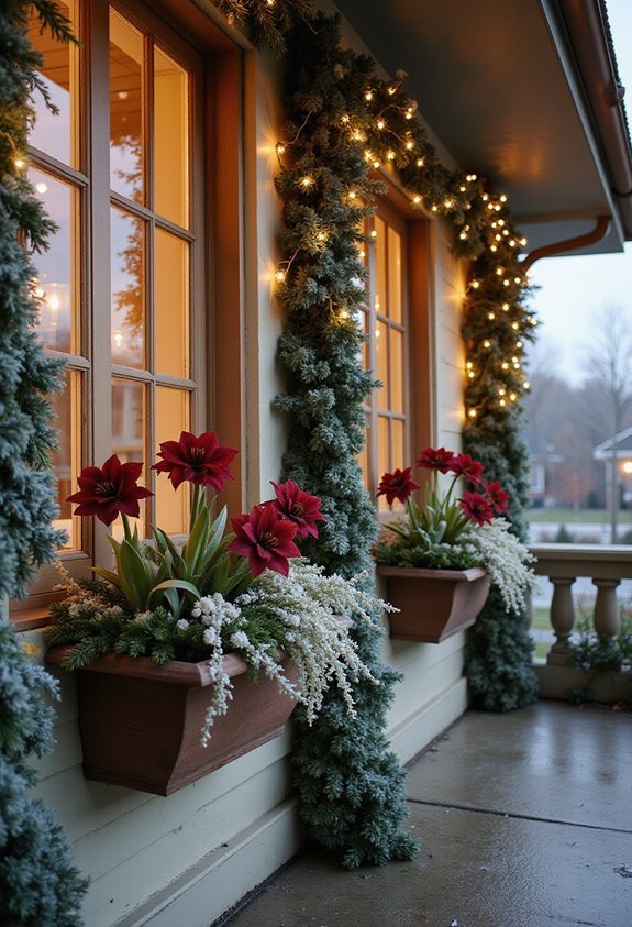 festive glowing lively window decorations