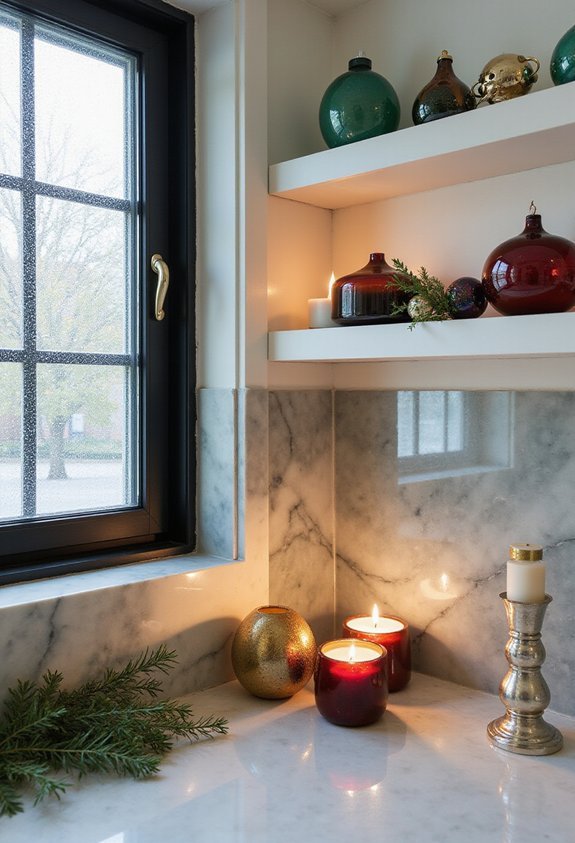 festive sparkling ornamental bathroom decor