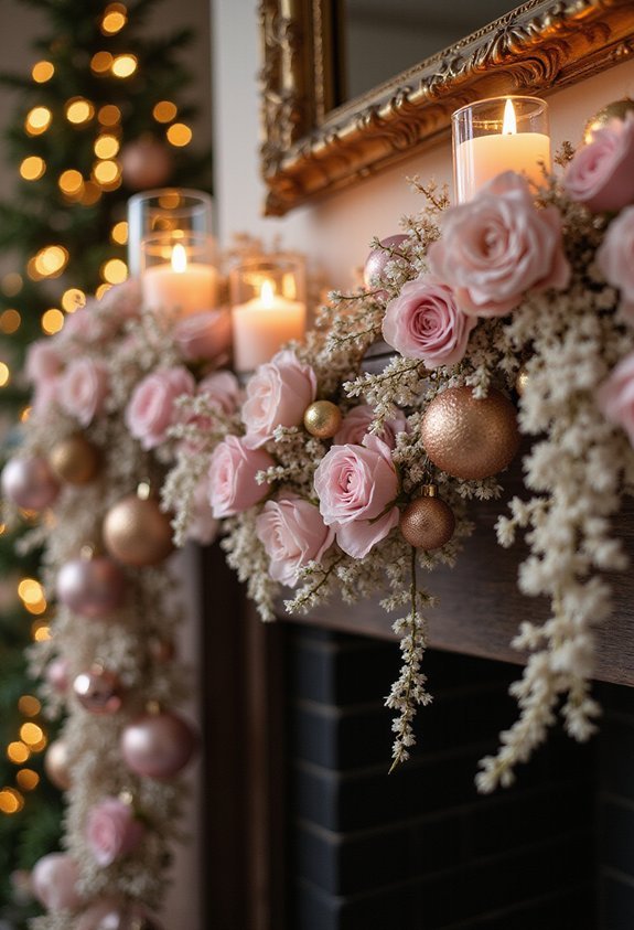 floral mantel cascading fancy arrangement