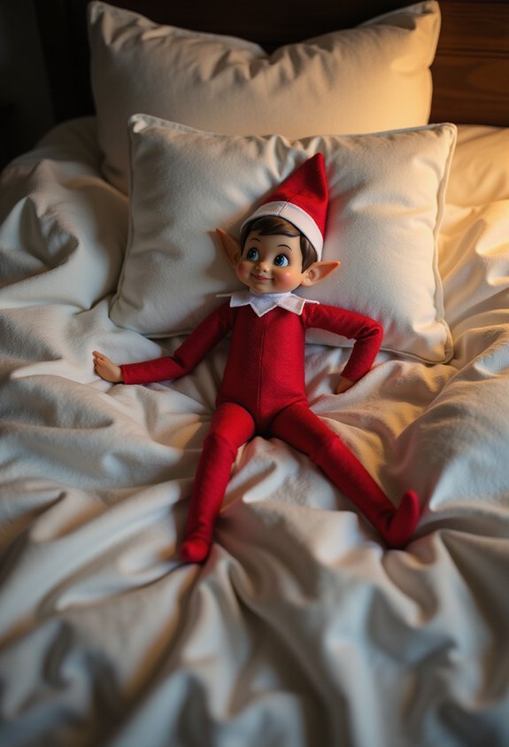 fluffy pillow snow angel playtime