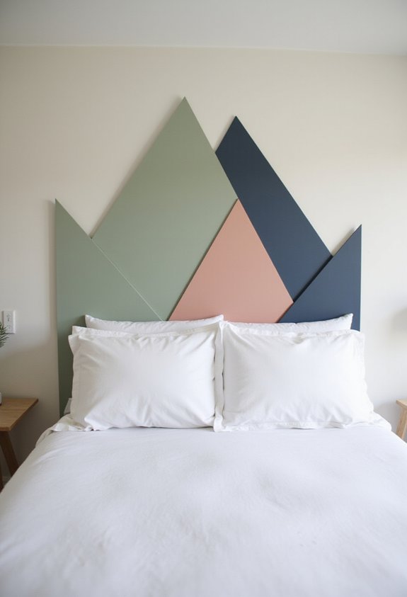 geometric painted cost effective headboard