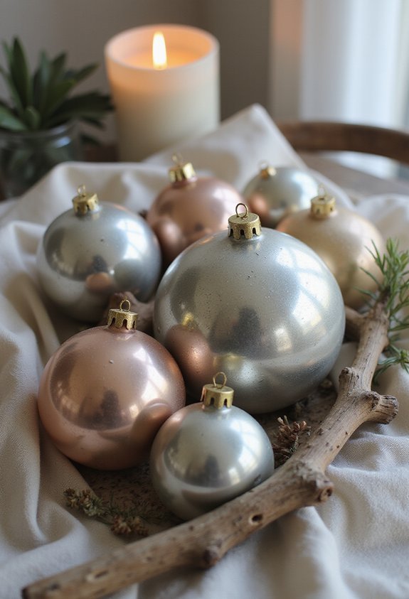 glowing shimmering vintage christmas ornaments