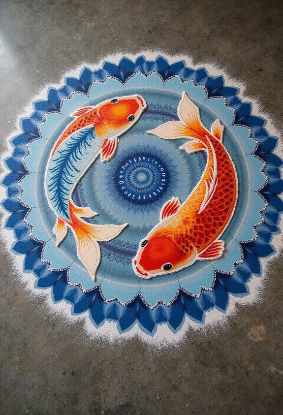 graceful flowing koi water ripples