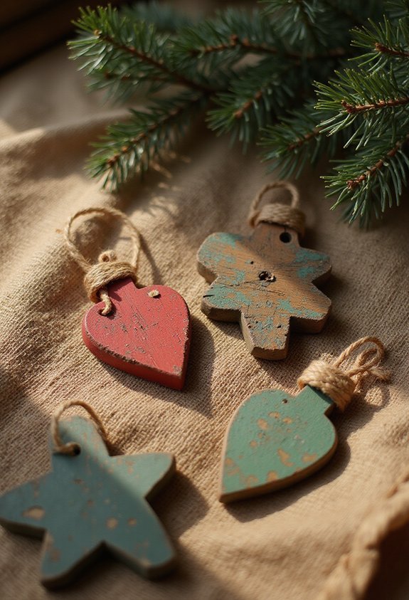 handcrafted wooden ornament charm