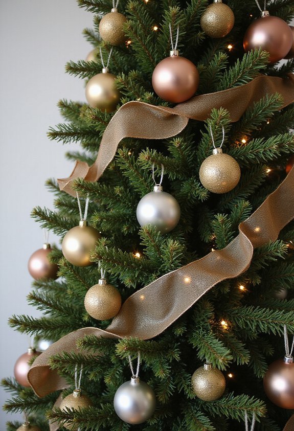 luxurious metallic tree ornament combination