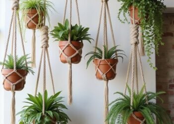 macrame plant hanger patterns instructions
