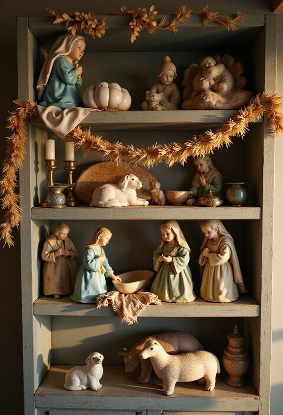 nostalgic intricate luminous carefully curated nativity scenes
