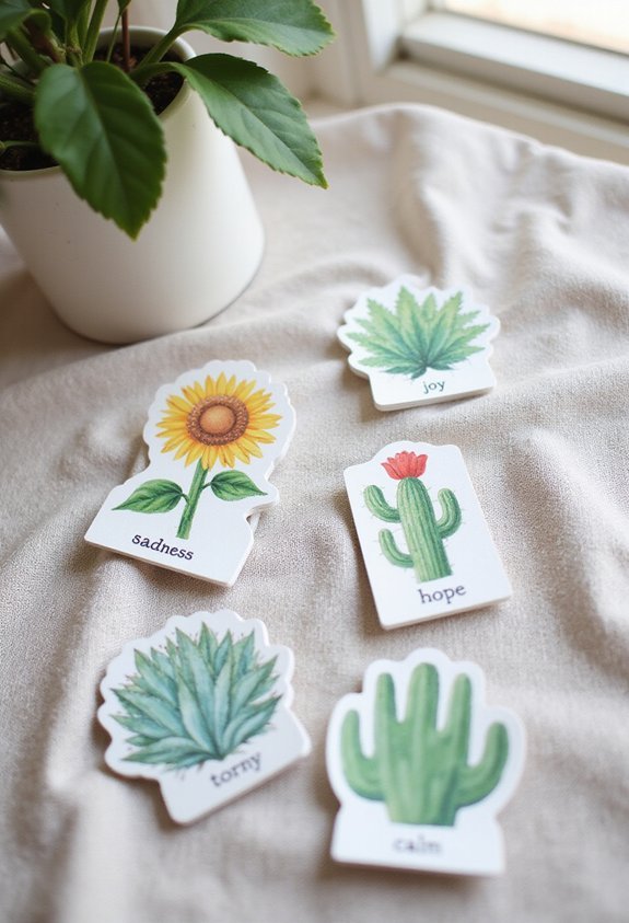 organic botanical mindful nature based mood symbols