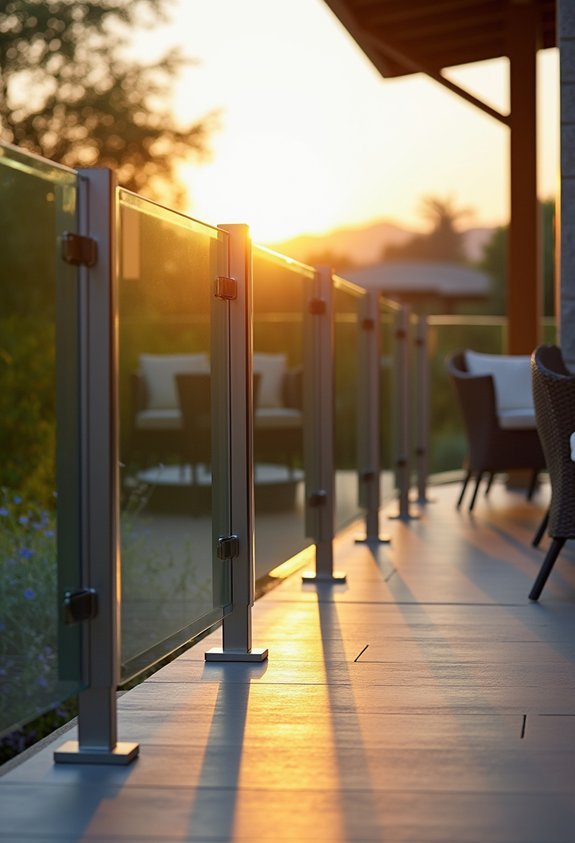 sleek frameless elevated contemporary glass railings