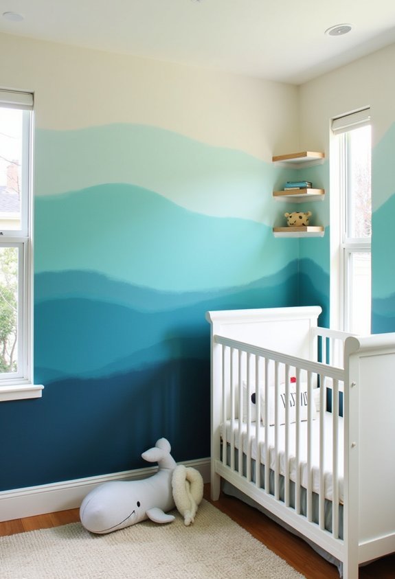 tranquil ocean wave ombre gradient