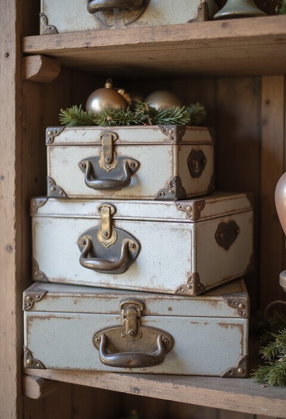 vintage metal icicle boxes organize charmingly