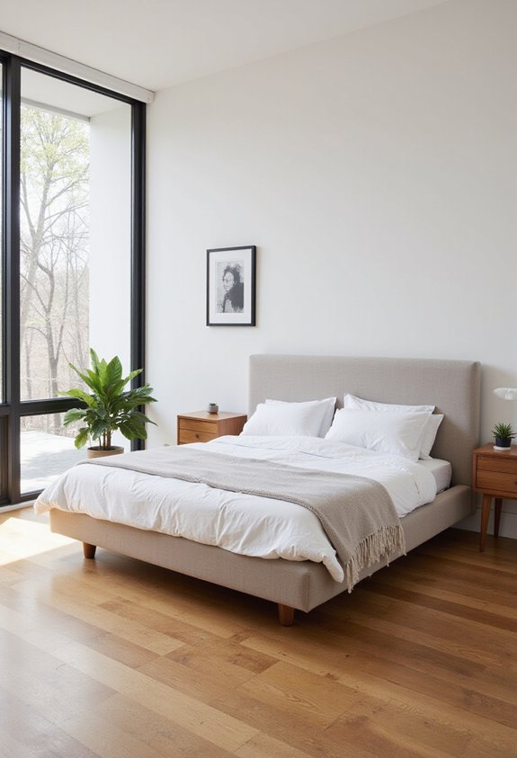 balanced minimalist bedroom sanctuary