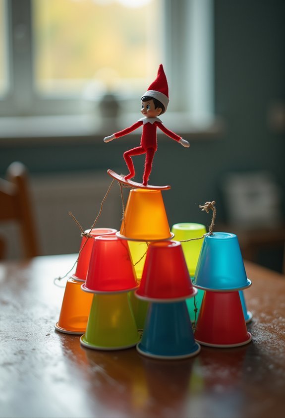 castaway raft of plastic cups