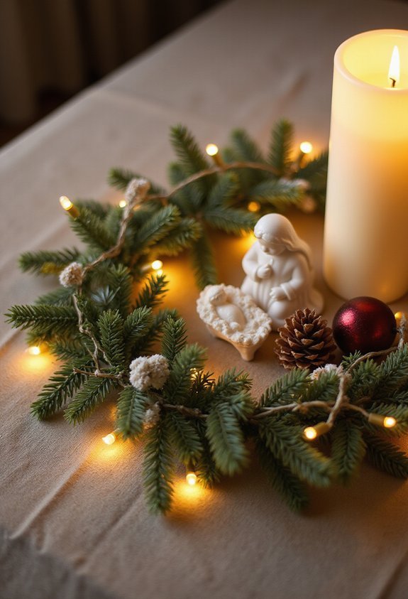 compact vertical festive nightstand arrangements