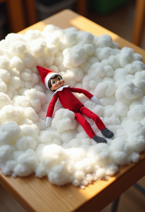cotton ball snow angel masterpiece