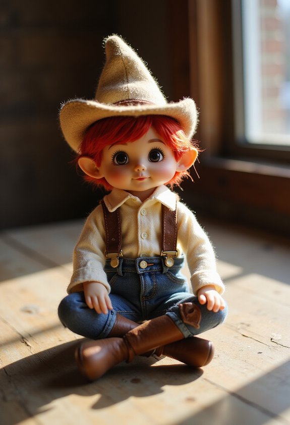 cowboy inspired miniature elf outfit