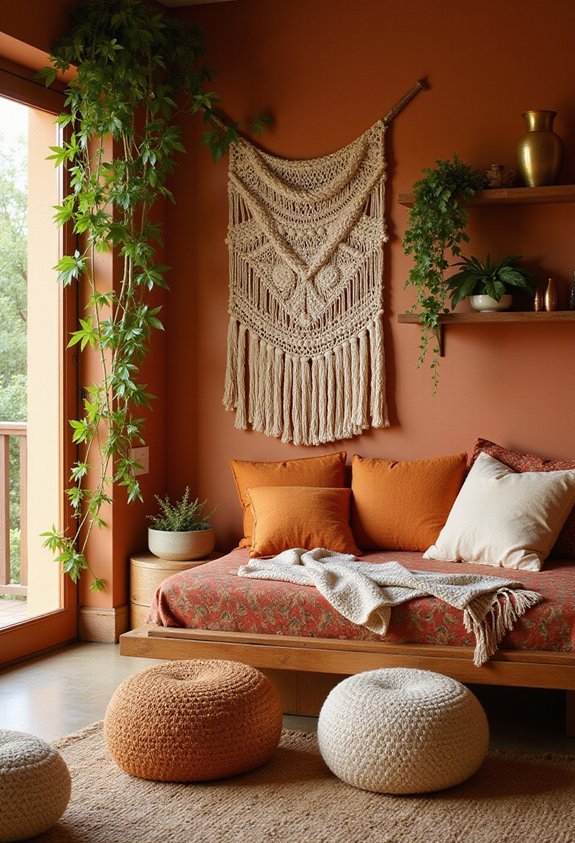 cozy earthy bohemian vintage bedroom