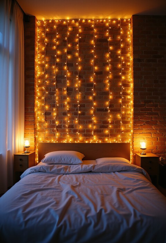 cozy glow above bed