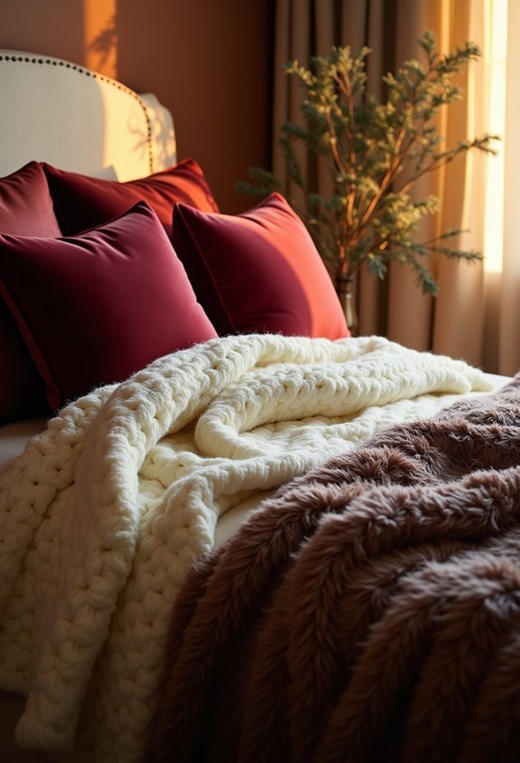 cozy textured layered luxury bedding
