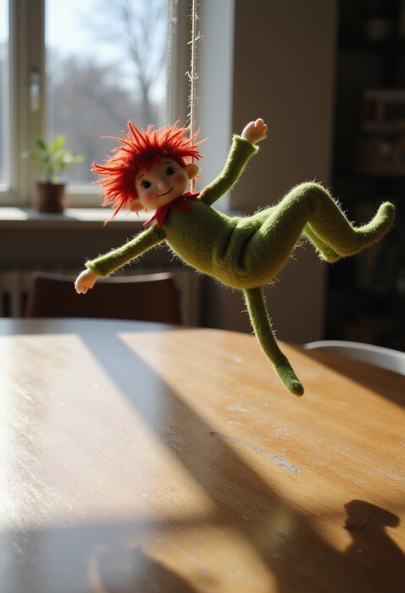 elf aerial acrobat chaos at dinner