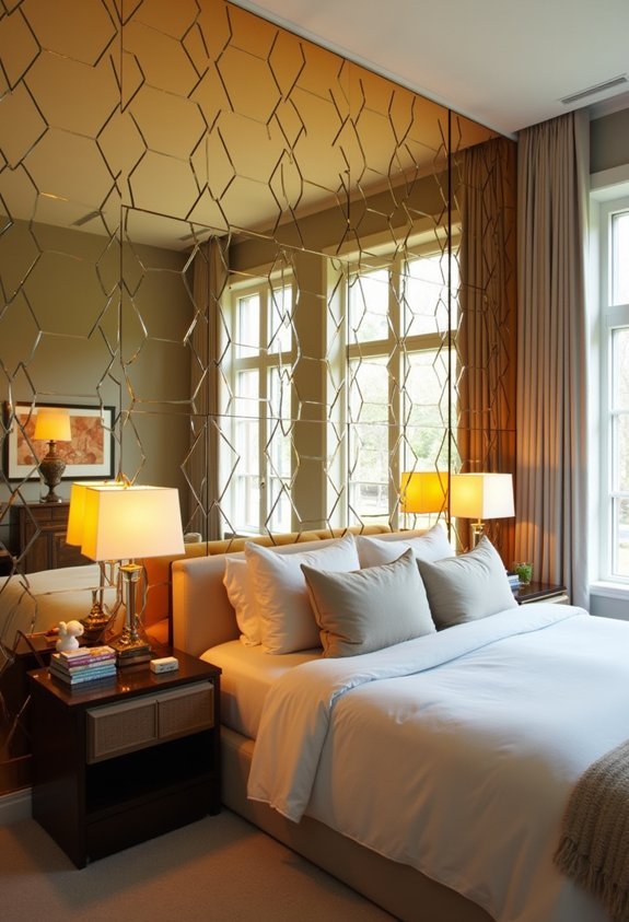 expansive dramatic reflective captivating mirrored accent wall