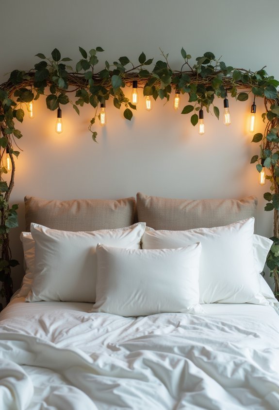 festive cozy twinkling christmas inspired headboard