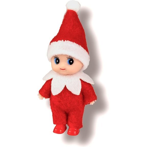 Christmas Baby Elf Doll in Red Jumpsuit