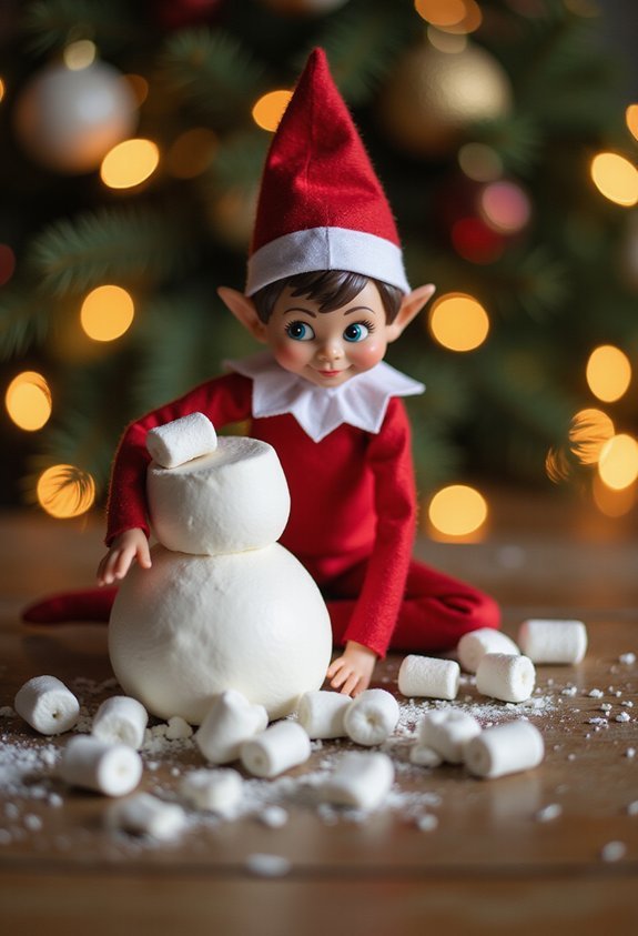 fluffy frosty festive marshmallow snowman