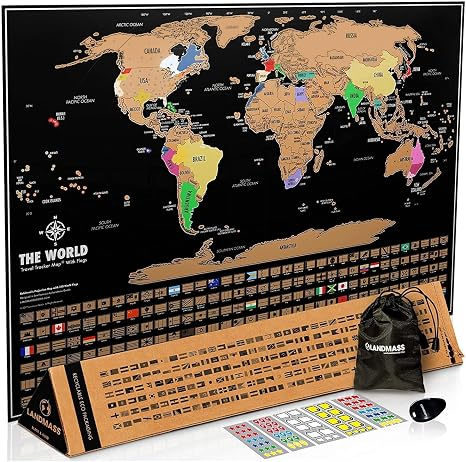 Landmass Scratch Off World Map