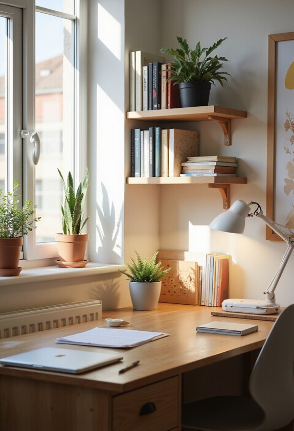 intentional sturdy well lit natural light desk