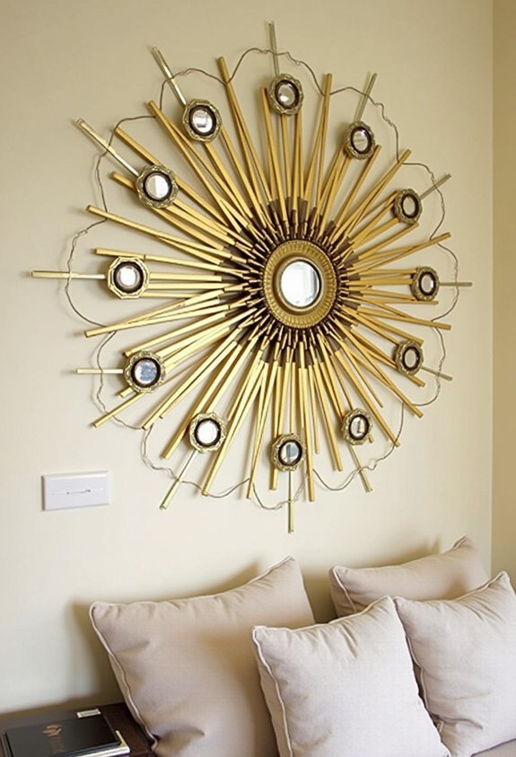 metallic floral mirror arrangements