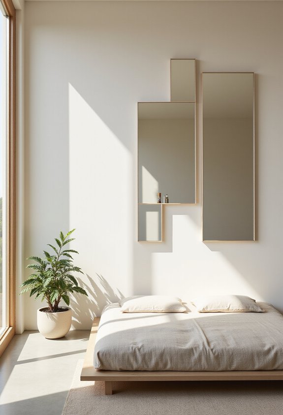 minimalist frameless contemporary sophisticated mirrors