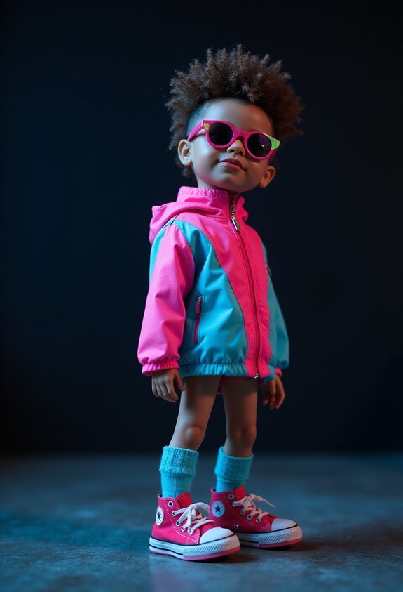 neon retro 80s kitschy outfit