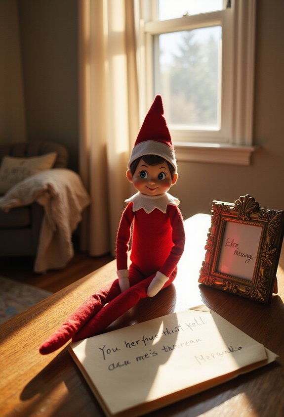 sentimental elf enjoys hot cocoa moment