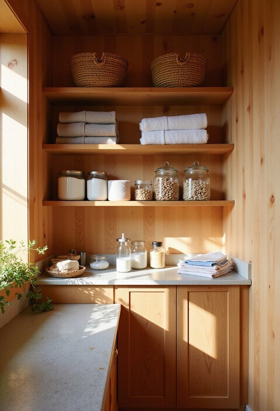 warm textured intentional workhorse laundry space