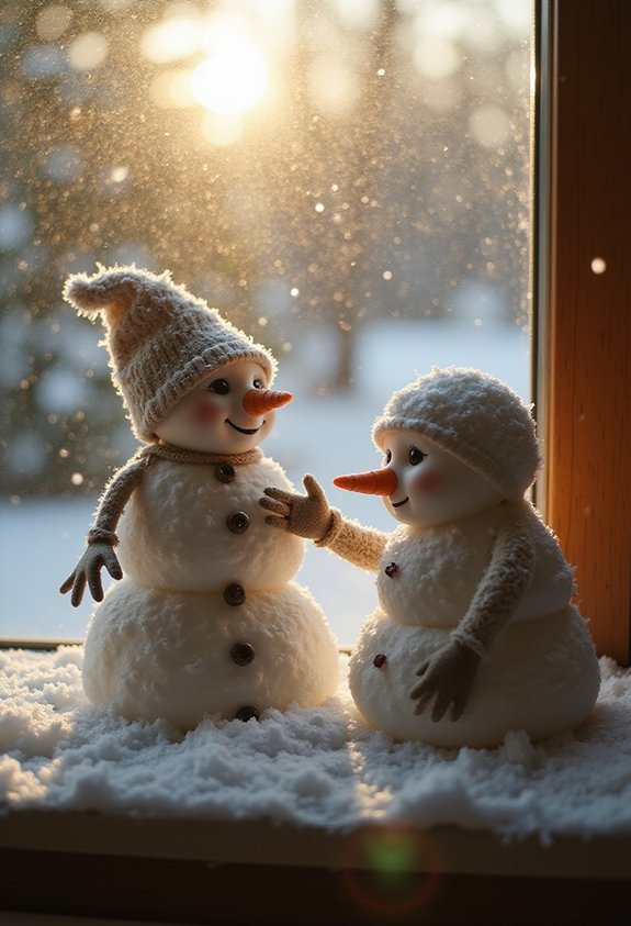 whimsical family themed snowman elf farewell