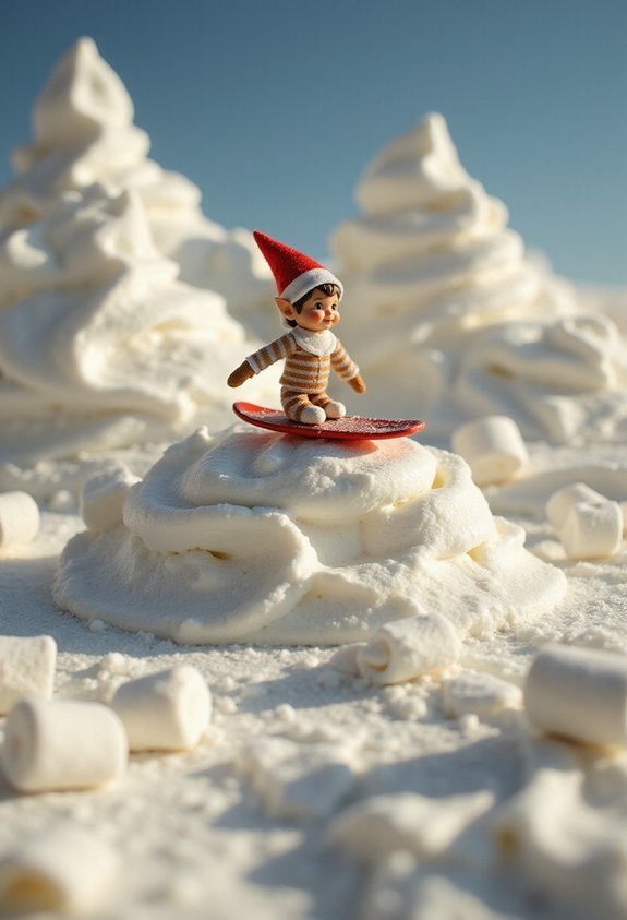 whipped cream cloud surfing elf
