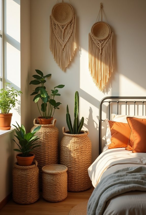 woven baskets for hidden storage