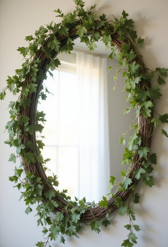 accent wall botanical mirror frame